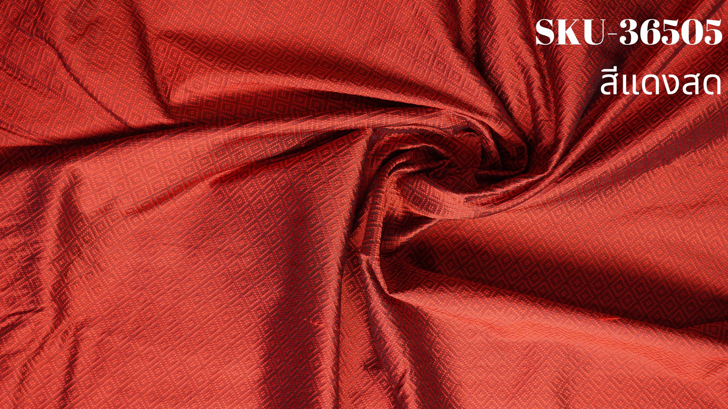 Thai Silk Plain Weave Brocade Red (SKU-36505)