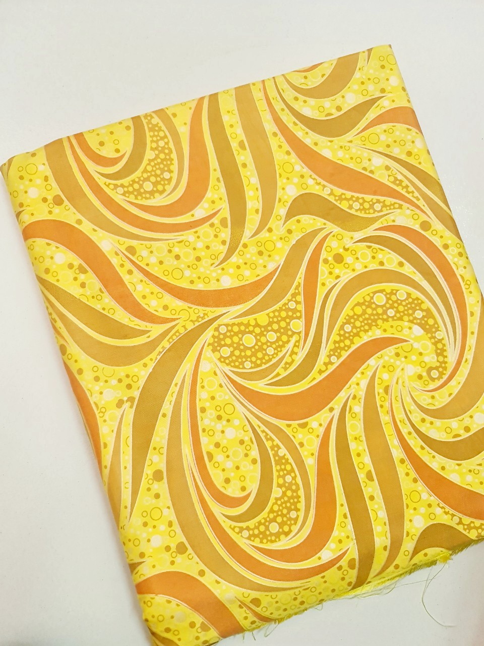 Thai Silk Printed Silk Yellow (SKU-42152)