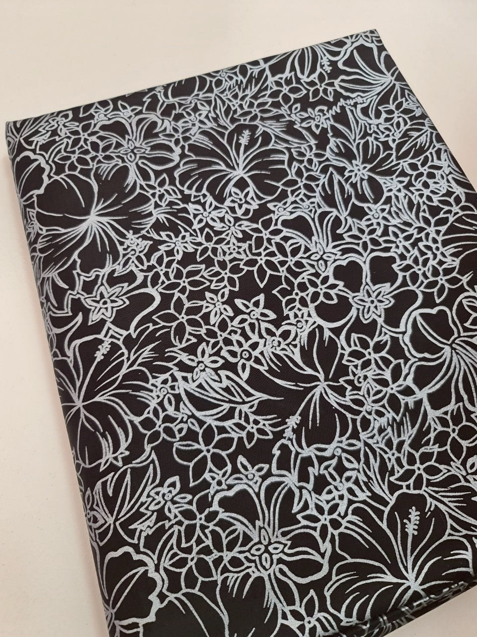 Thai Silk Printed Silk Black Coarse texture (SKU-42134)
