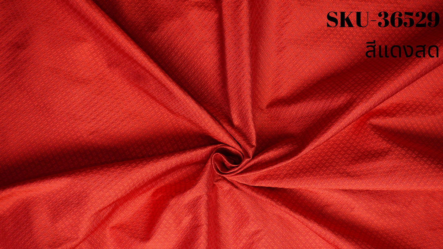 Thai Silk Plain Weave Brocade Red (SKU-36529)