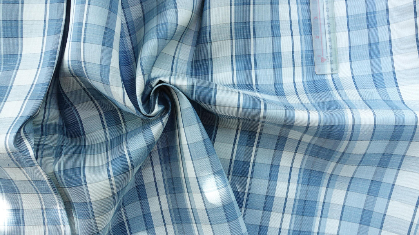 Thai Silk Checked / Plaid Weave Blue (SKU-41606)