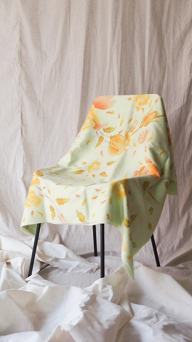 Thai Silk Batik Silk White (SKU-35632)