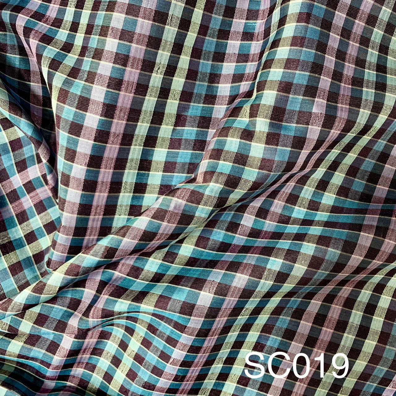 Thai Silk Checked / Plaid Weave Coarse texture (SKU-33414)