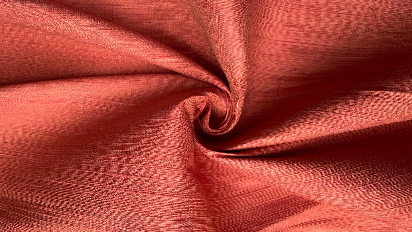 Thai Silk Plain Weave Coarse Handwoven Red Coarse texture (SKU-44350)