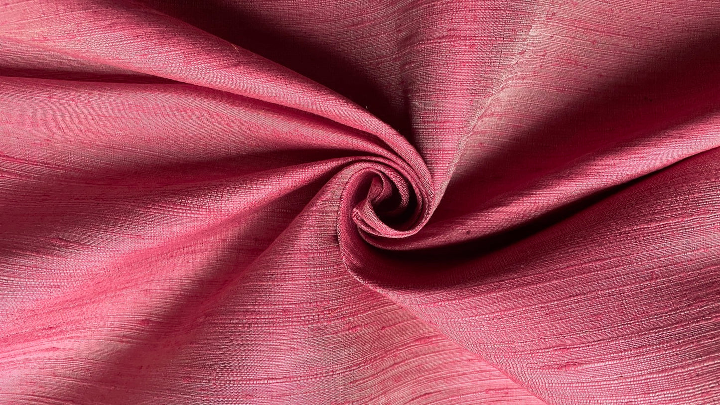 Thai Silk Plain Weave Coarse Handwoven Pink Coarse texture (SKU-44356)