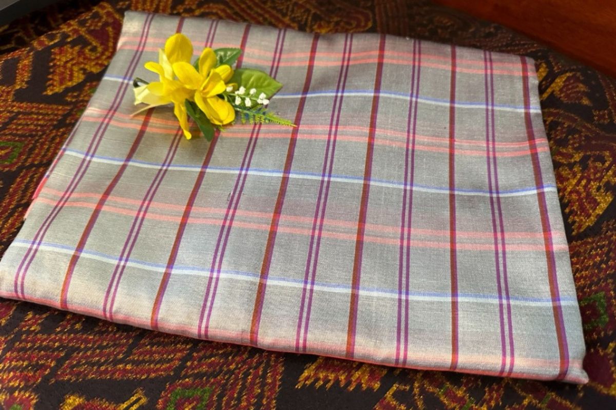 Thai Silk Checked / Plaid Weave Gray (SKU-17998)