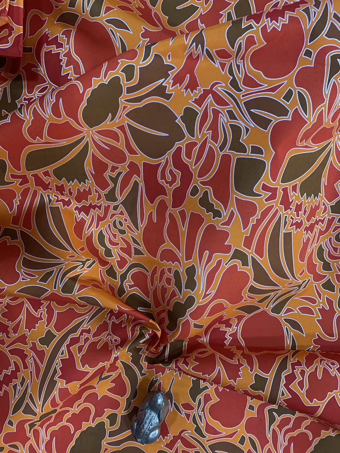 Thai Silk Printed Silk Red (SKU-25085)