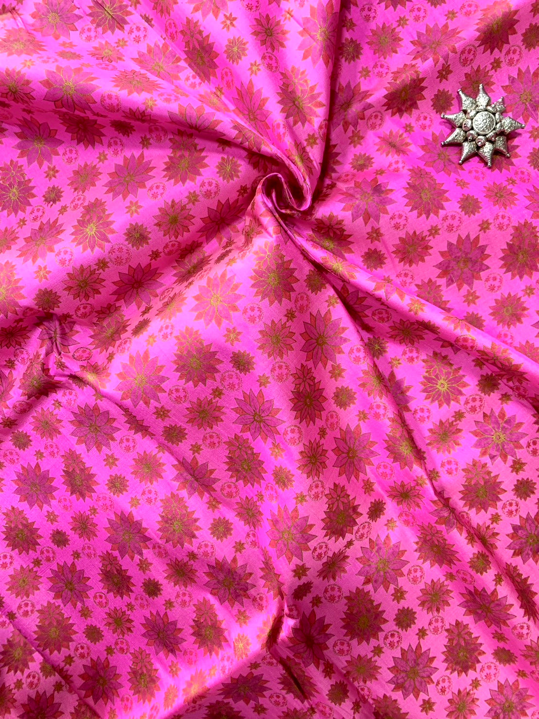 Thai Silk Printed Silk Pink (SKU-22647)