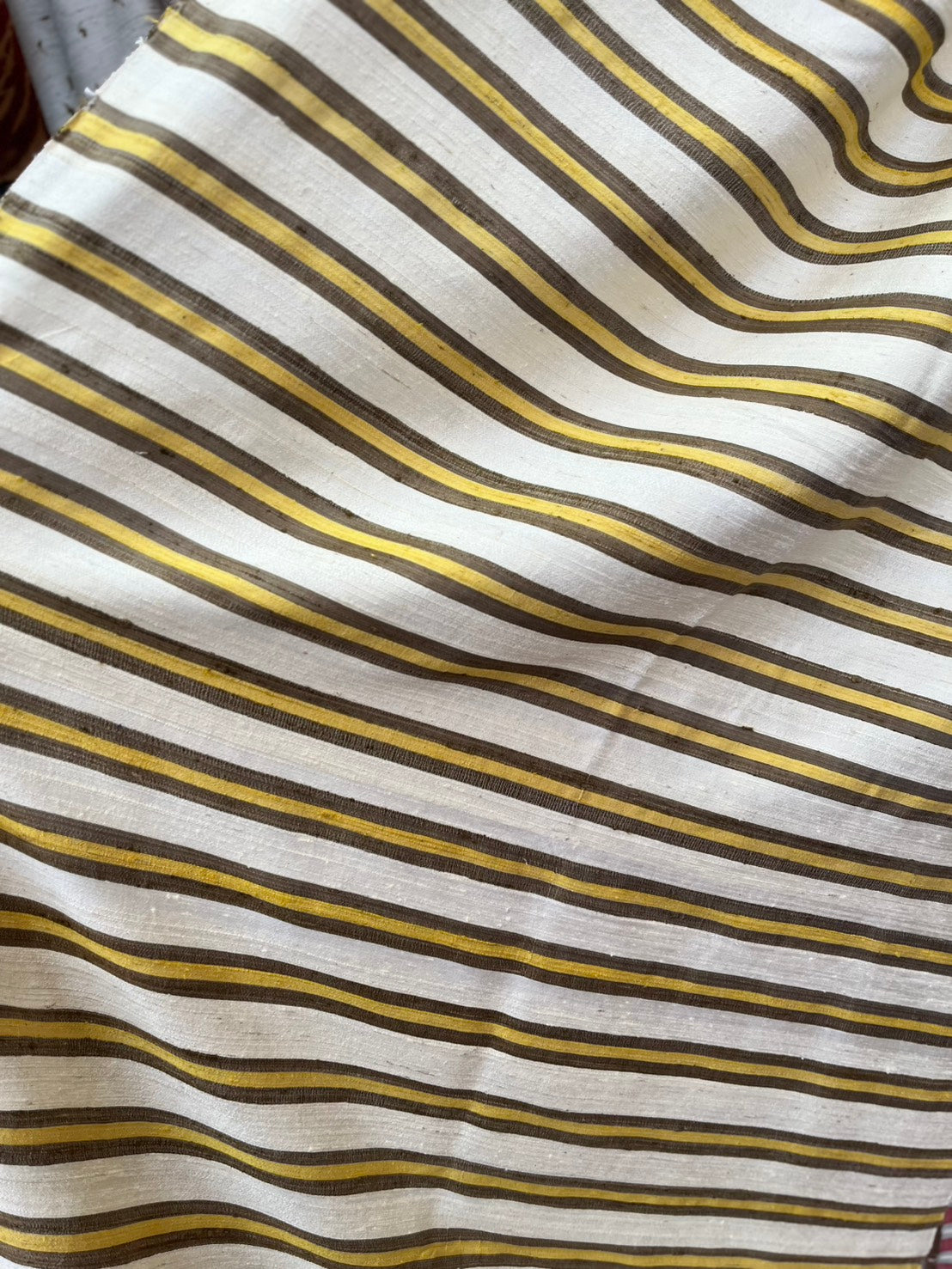 Thai Silk Stripe Pattern White Coarse texture (SKU-39109)