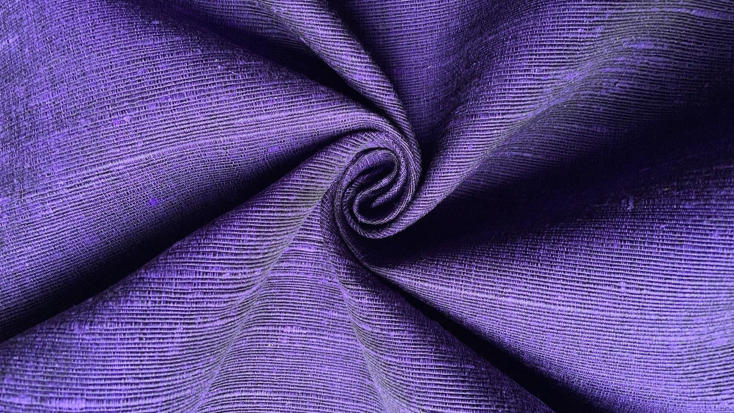 Thai Silk Plain Weave Coarse Handwoven Purple Coarse texture (SKU-44363)