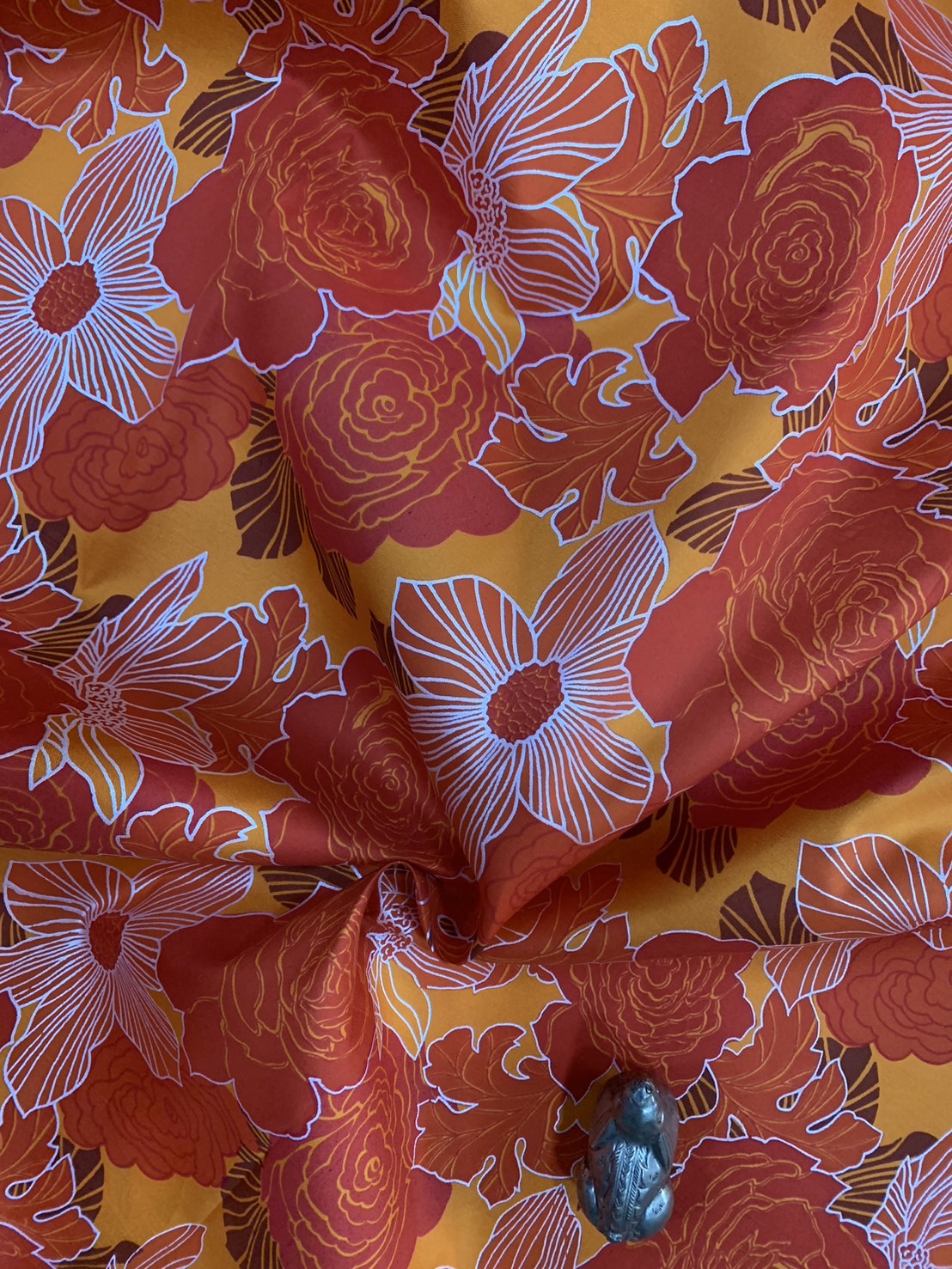 Thai Silk Printed Silk Yellow (SKU-25086)