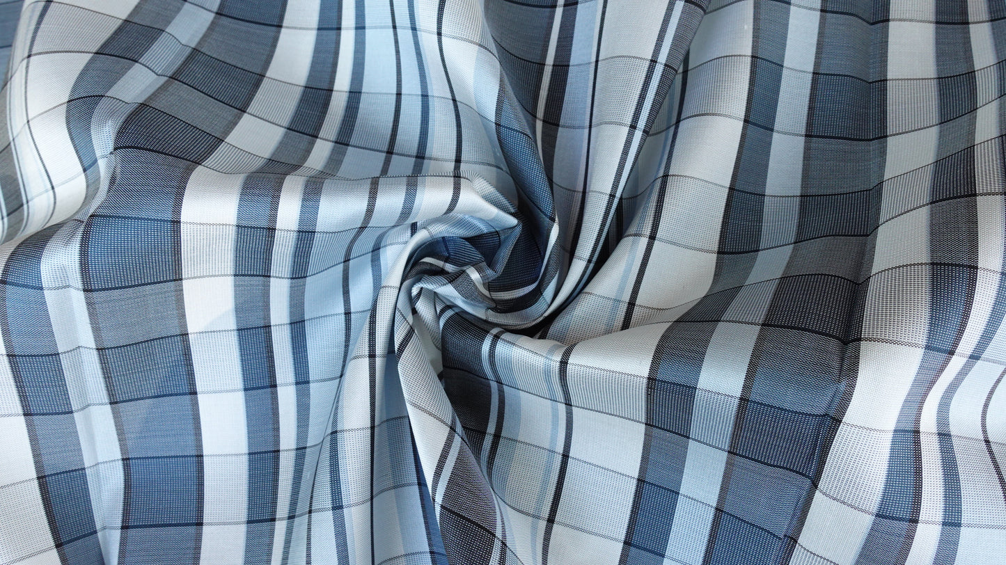 Thai Silk Checked / Plaid Weave Gray (SKU-41607)