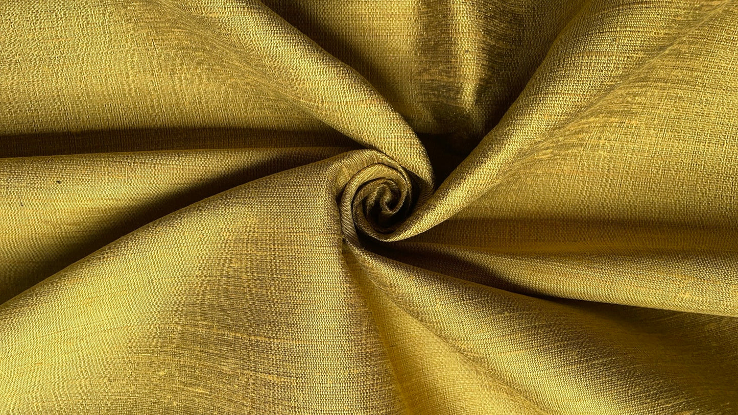 Thai Silk Plain Weave Coarse Handwoven Yellow Coarse texture (SKU-44361)