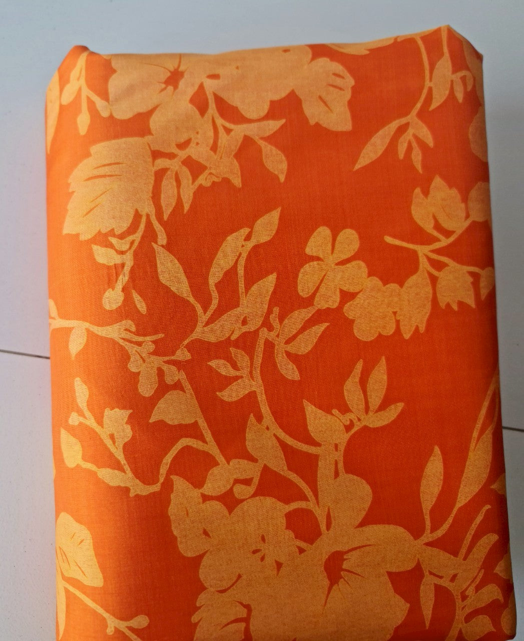 Thai Silk Printed Silk Orange Coarse texture (SKU-42132)