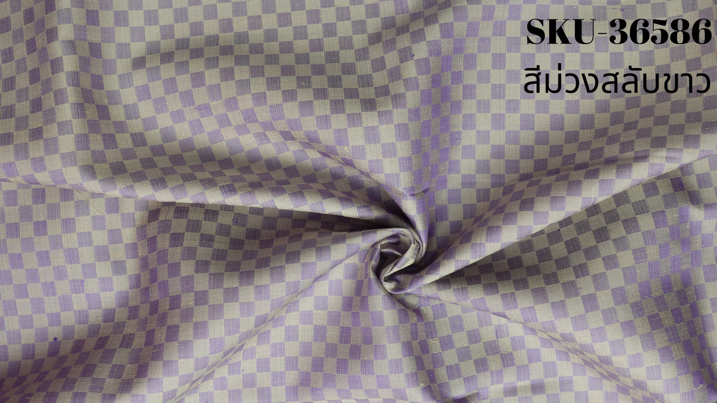 Thai Silk Tortoiseshell Pattern White (SKU-36586)