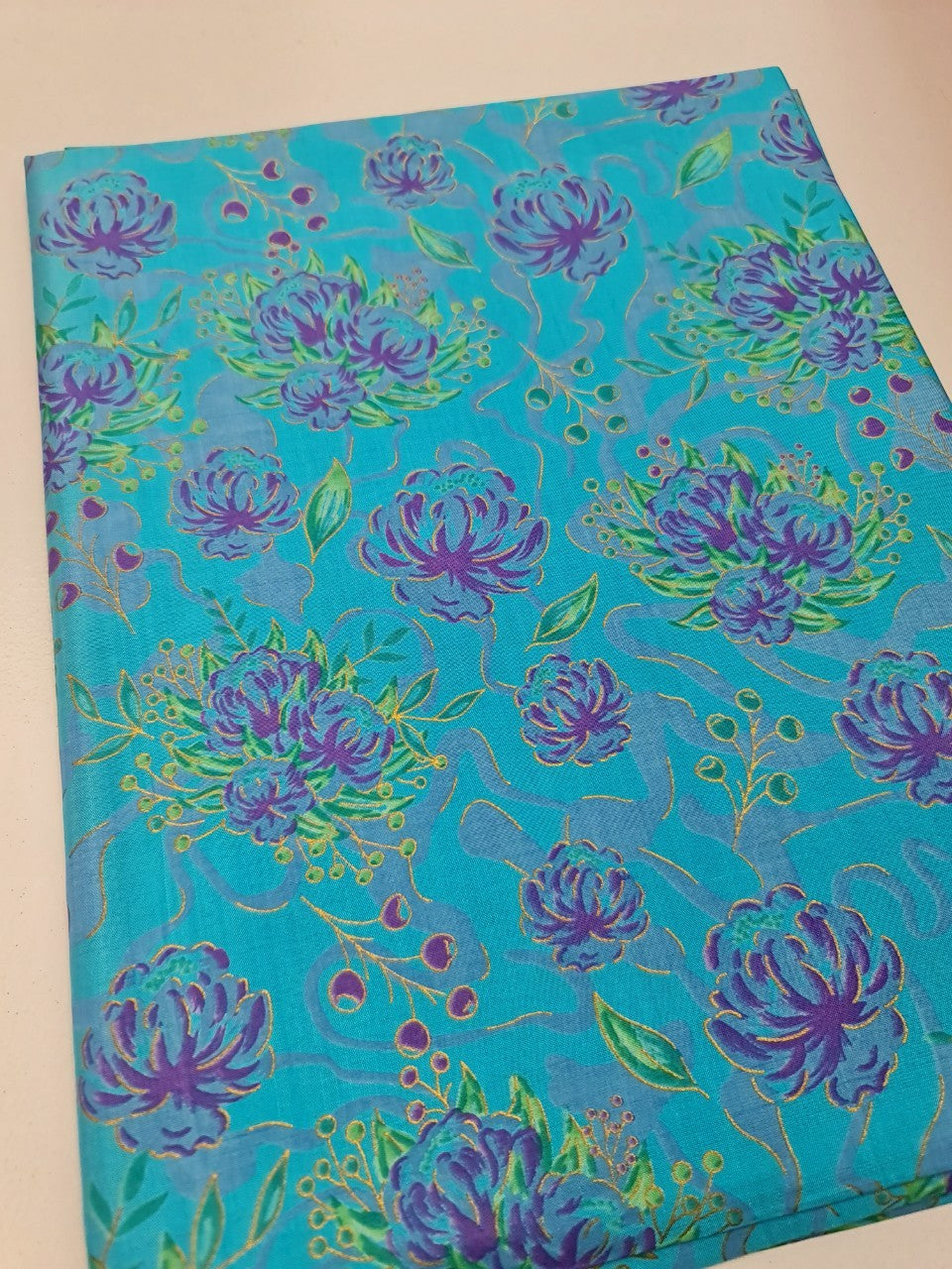 Thai Silk Printed Silk Blue Coarse texture (SKU-42157)