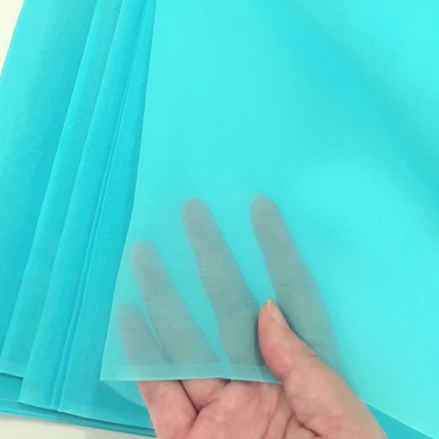 Thai Silk Organza / Sheer Silk Blue (SKU-44456)