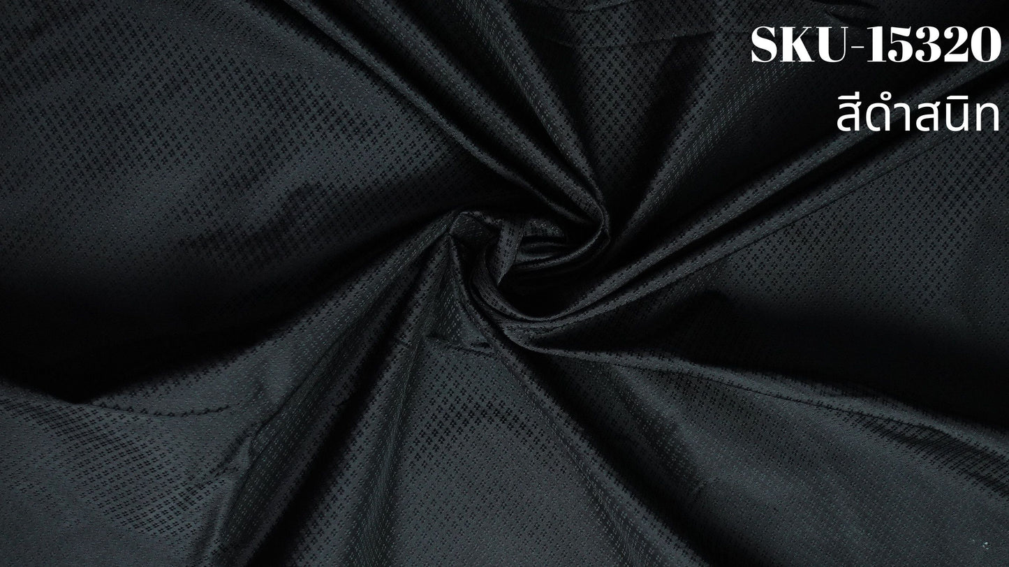 Thai Silk Plain Weave Brocade Black (SKU-15320)
