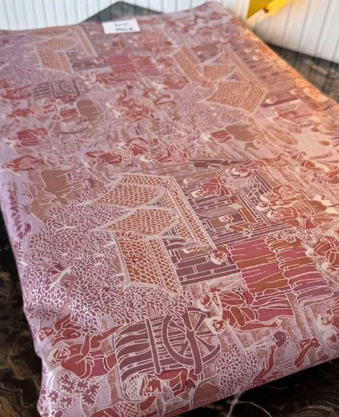 Thai Silk Printed Silk Pink (SKU-40083)