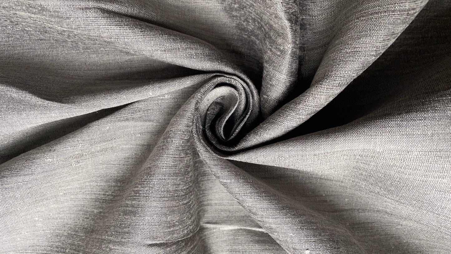 Thai Silk Plain Weave Coarse Handwoven Gray Coarse texture (SKU-44366)