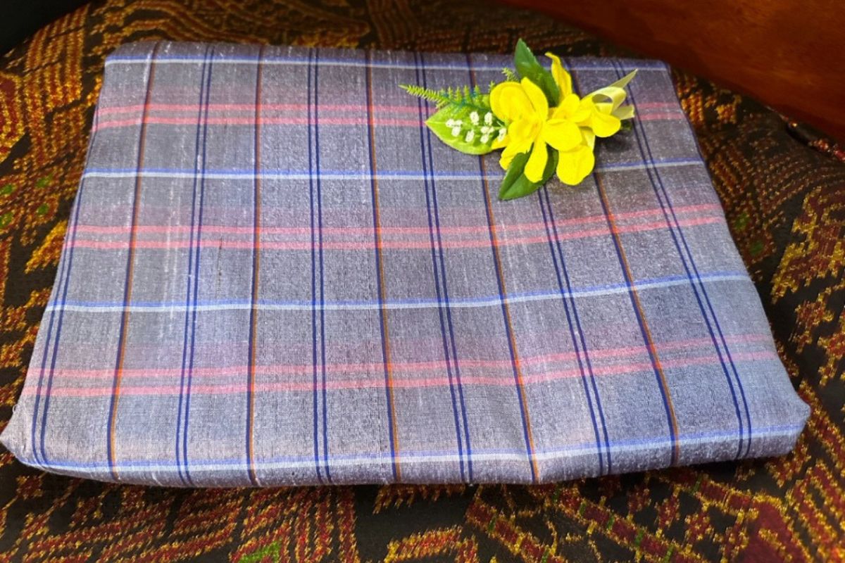 Thai Silk Checked / Plaid Weave Purple Coarse texture (SKU-17996)