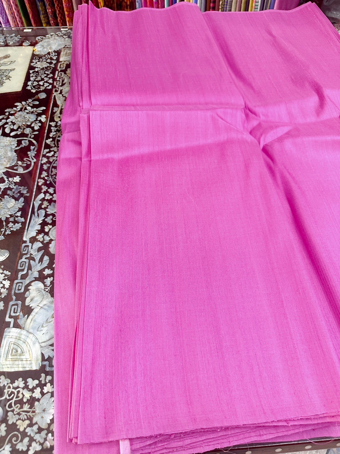 Thai Silk Plain Weave Coarse Handwoven Pink (SKU-32118)
