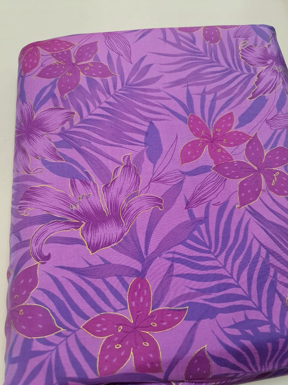 Thai Silk Printed Silk Purple Coarse texture (SKU-42159)