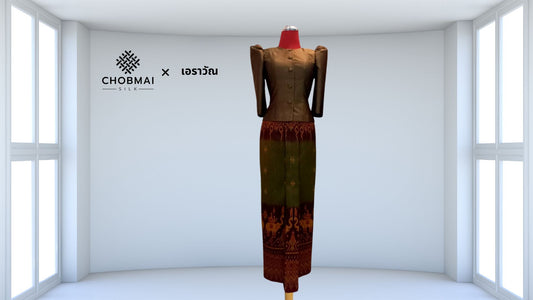 Cutting model, separate pieces, shirt + skirt, silk (fabric not included) chobmai x ARW, code CUT-ARW0213683