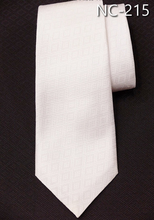 White silk necktie, code NC-215