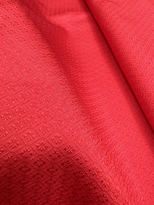 Yok Dok Luk Kaew silk, solid color, pure silk, 8 tako, bright red, cut and sold by the yard, code B-ST0317661, waiting for update.