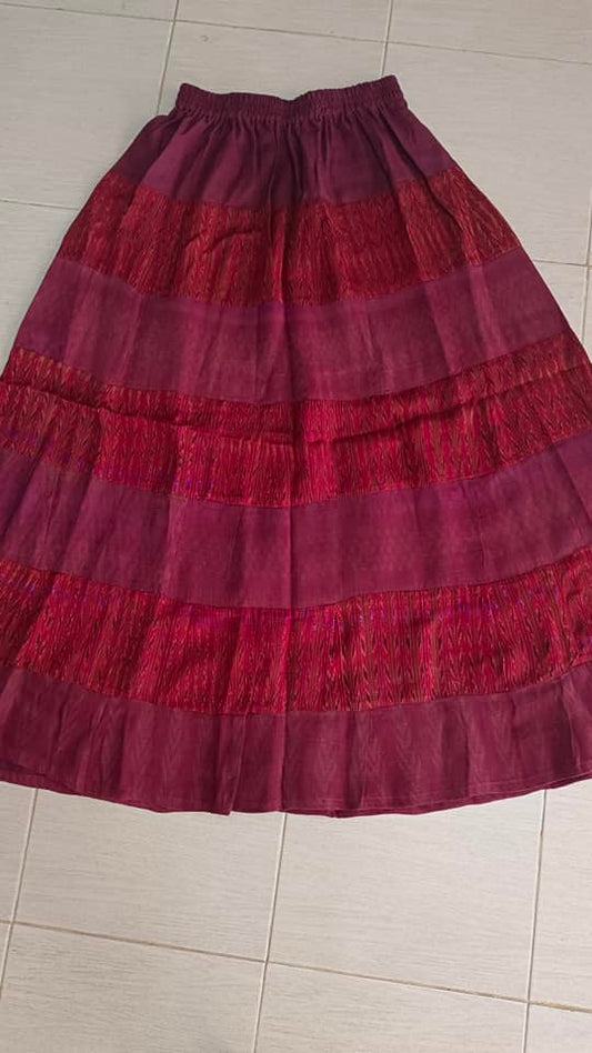 old silk skirt Sewing from real hand-woven silk, red, code WM-ND-05046709033.