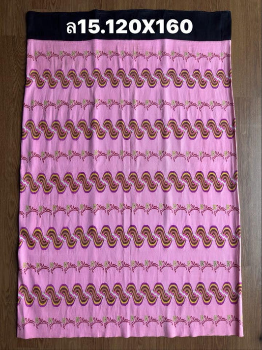 Luntaya real silk skirt, woven on a shuttle, size 120x160cm, milk pink background, code N9-SIL-05086711299