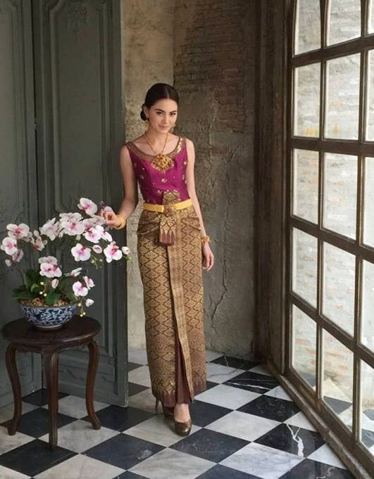 Cutting model, separate pieces, shirt + skirt, Thai Dusit dress, silk (fabric not included), code CUT-ST229654