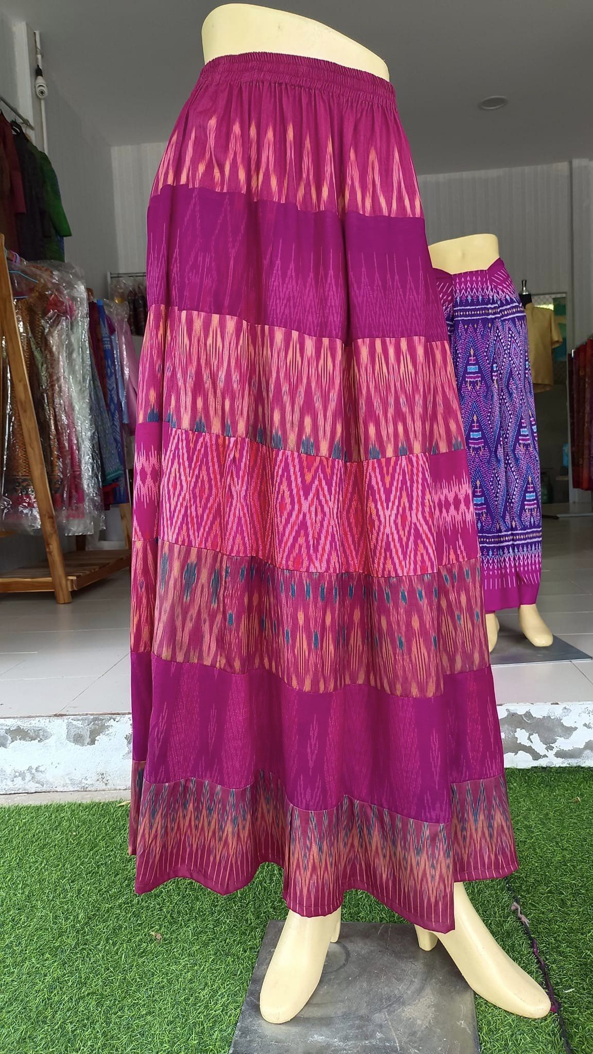 old silk skirt Sewing from real hand-woven silk. Fuchsia pink, code WM-ND-05246708294