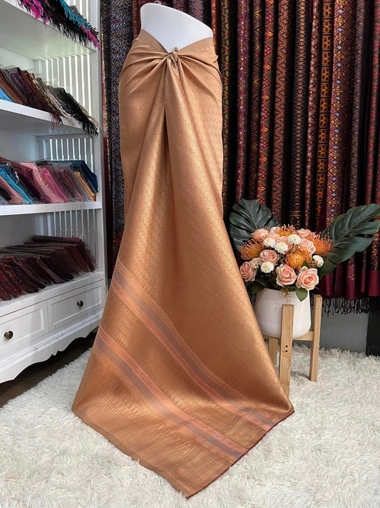 Surin silk skirt, size 1x2 meters, yellow-brown background. Code N11-PS08246613048