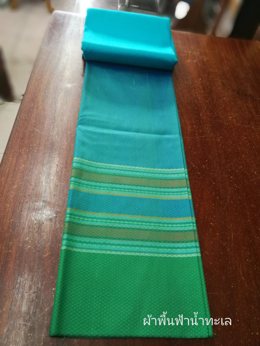 (Dress cloth) plain colored silk with stripes (ground cloth 2 meters + pattern 2 yards) green, code B7C-NY06026615