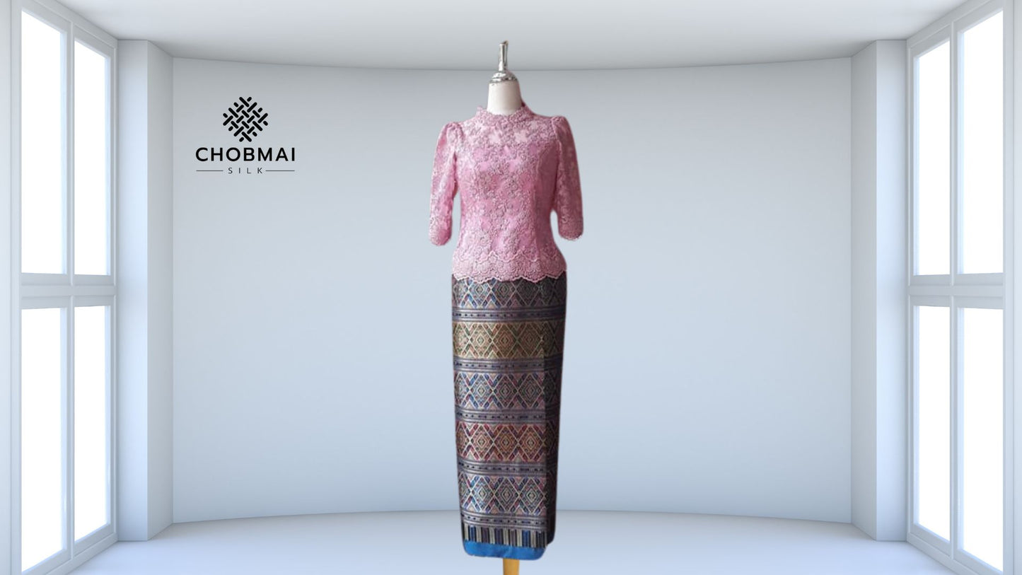 Cutting model, separate pieces, shirt + skirt, silk (fabric not included) chobmai x ARW, code CUT-ARW-0321678