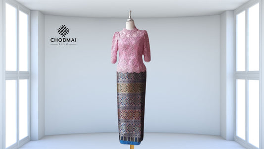 Cutting model, separate pieces, shirt + skirt, silk (fabric not included) chobmai x ARW, code CUT-ARW-0321678