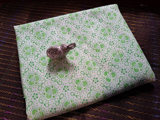 Thai Silk Printed Silk White Coarse texture (SKU-06137)