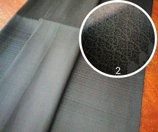 (Dress fabric) Surin silk, size 1x4 meters (pattern 2 meters + solid color 2 meters), black, code N10-NY1230652