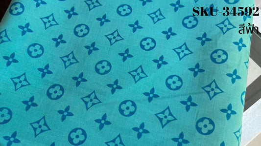 Thai Silk Printed Silk Blue Coarse texture (SKU-34592)