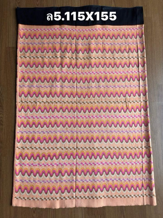 Genuine Luntaya silk skirt, woven on a shuttle, size 115x155cm, eggshell orange background, code N9-SIL-05086711293