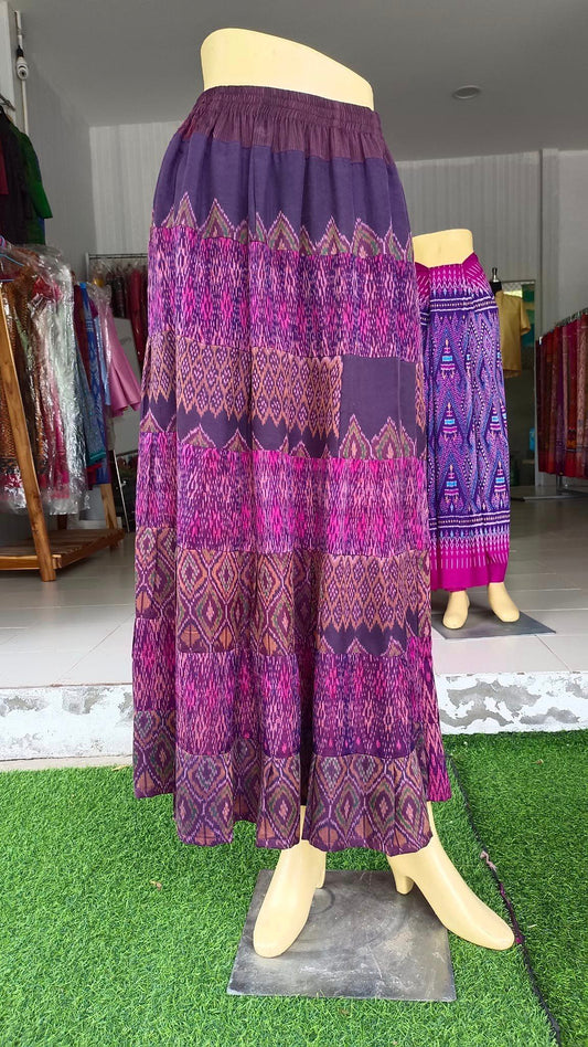 old silk skirt Sewing from pure hand-woven silk, purple, code WM-ND-05246708292.