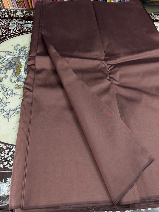 Solid colored silk, smooth texture, 2 strands of real silk, burnt brown color, sold by the yard, code C-0901660914.