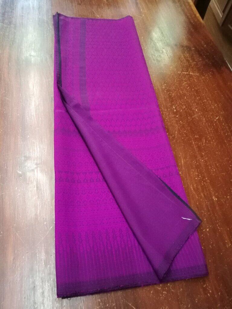 (Dress fabric) Surin silk, size 1x4 meters (pattern 2 meters + solid color 2 meters), purple, code N10-NY1121653