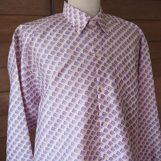 long sleeve shirt Printed silk, elephant pattern, light purple, code DN-CT-SKU100862