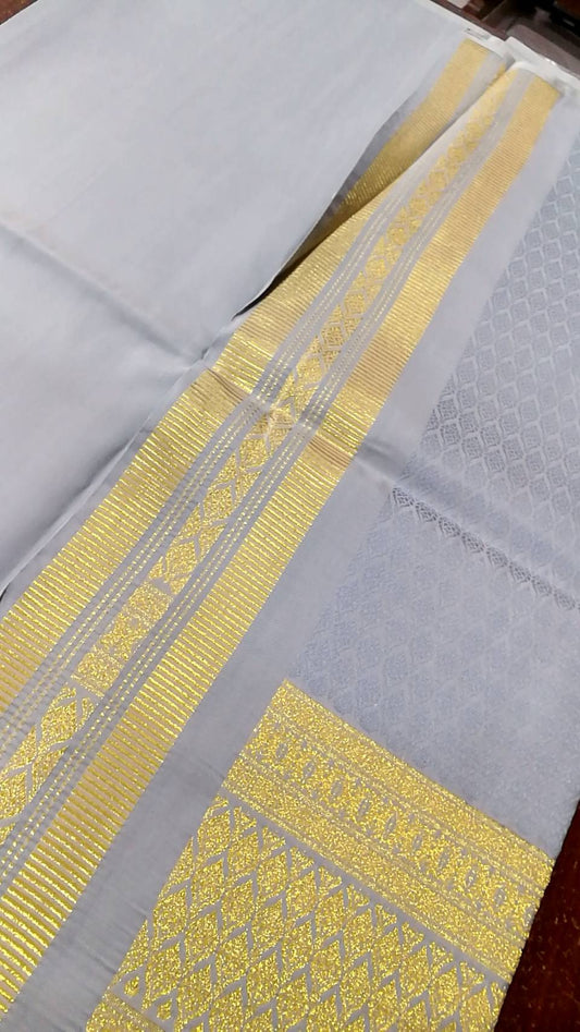 (Dress fabric) Surin silk, size 1x4 meters (pattern 2 meters + background color 2 meters), gray, code N10-NY-0425670954