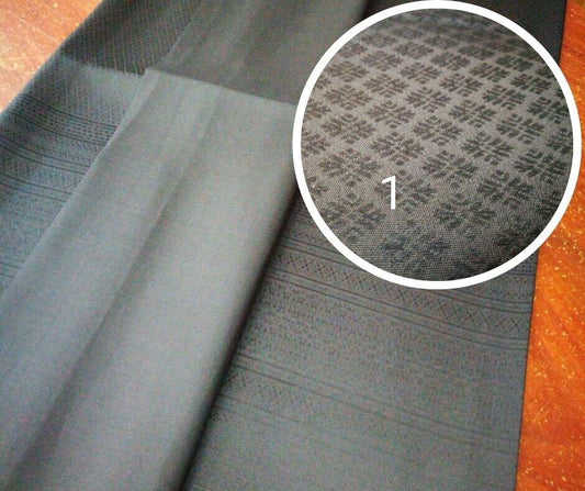 (Dress fabric) Surin silk, size 1x4 meters (pattern 2 meters + solid color 2 meters), black, code N10-NY1230651