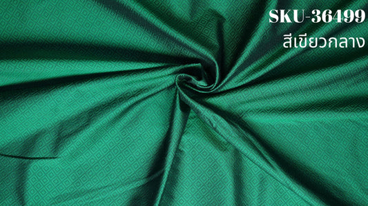 Thai Silk Plain Weave Brocade Green (SKU-36499)