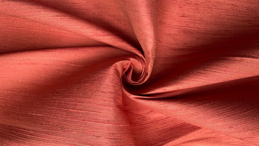 Thai Silk Plain Weave Coarse Handwoven Red Coarse texture (SKU-44350)